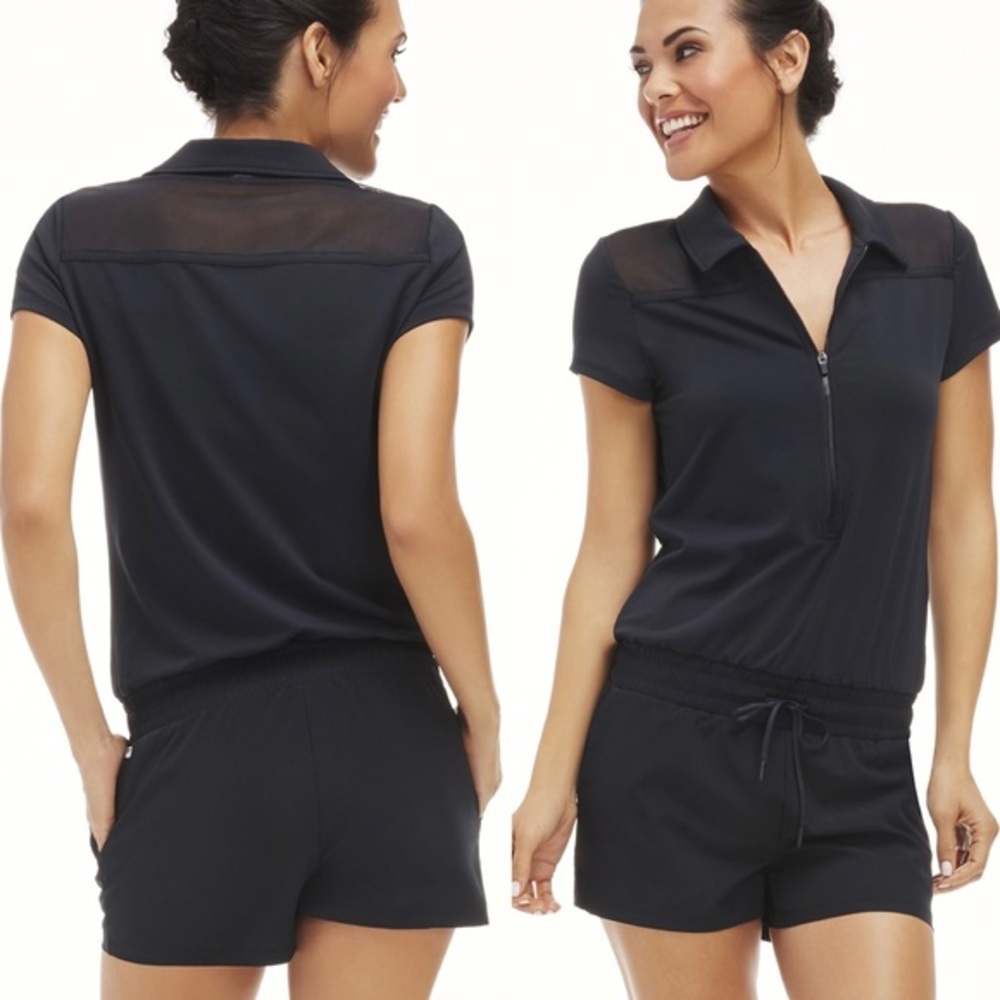 Fabletics Marseille black short jumpsuit size M